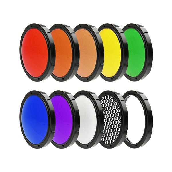 LightFilter KIT [Speedbox-Flip] Colorfilter-7 colors, Diffuser, Honeycomb Grid, Gel FrameSMDV